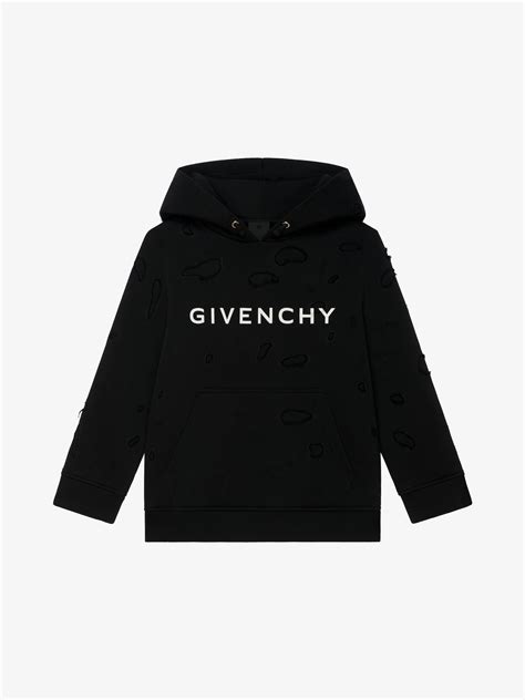 givenchy men destroyed|GIVENCHY hooded sweatshirt in partly destroyed fleece .